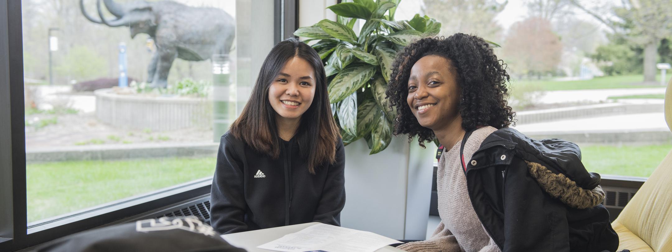 Students studying together.